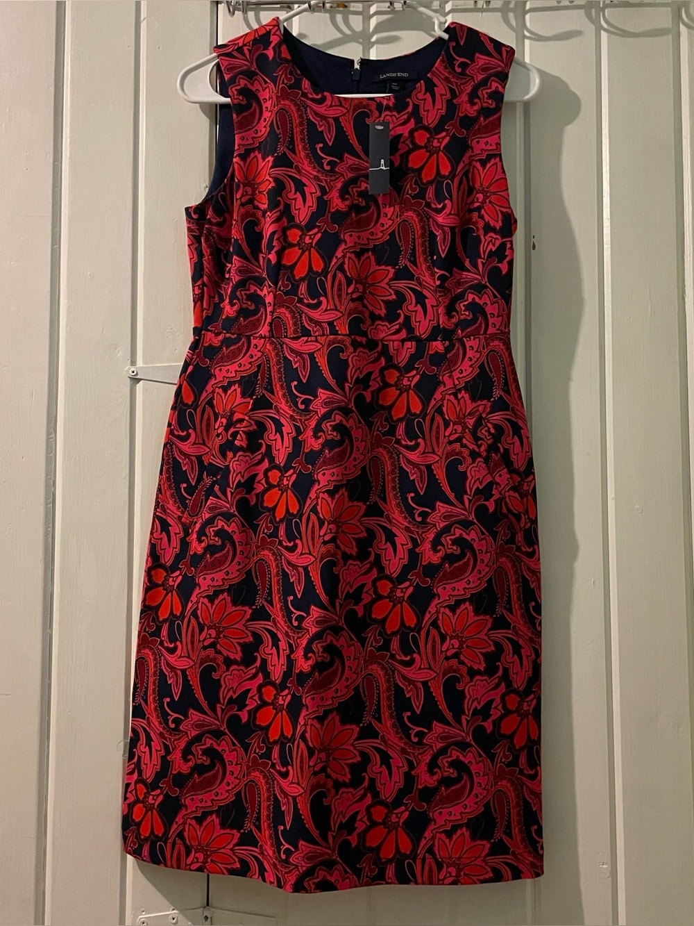 Lands’ End floral paisley sheath dress- 4 petite NWT